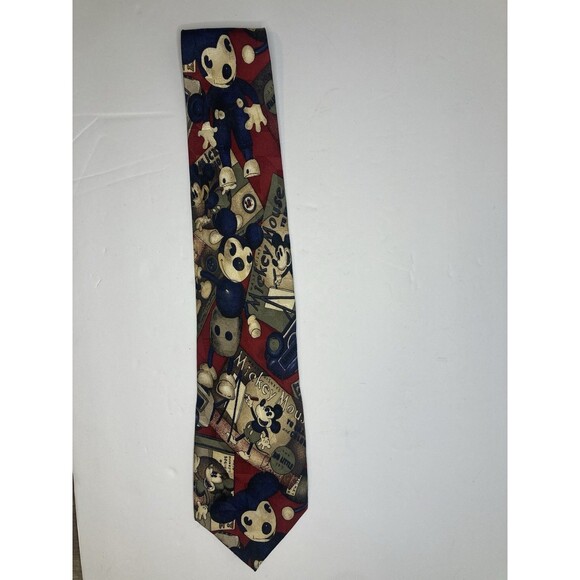 Vtg Disney Mickey Mouse Mens Neck Tie Atlas Design Cartoon 100% Silk Disney & Co - Picture 2 of 8